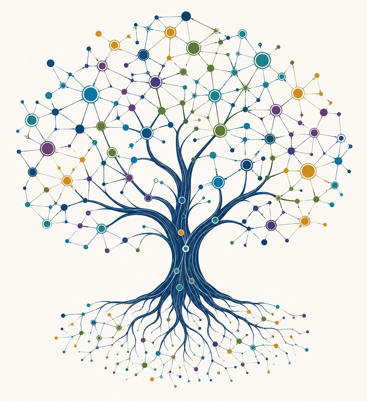 A tree of life where the leaves are graph nodes